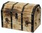 Large Wooden Decorative Lion Rings Pirate Trunk with Lockable Latch and Lock